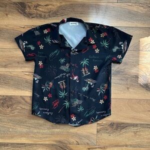 Nocona Kids Black Tropical Button Down Shirt